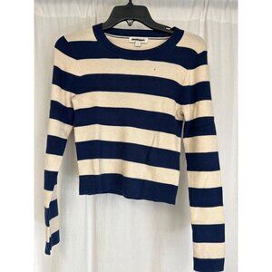 J Crew Ribbed crewneck sweater in stripe BO160 Small